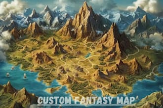 create a custom fantasy world map, dnd map, rpg map, or kingdom map