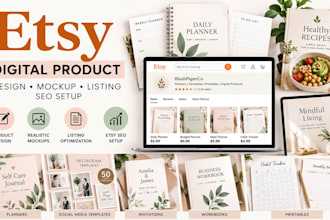 design etsy digital product etsy mockup etsy product listing etsy seo setup