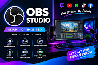 set up, optimize, or fix obs studio for live streaming