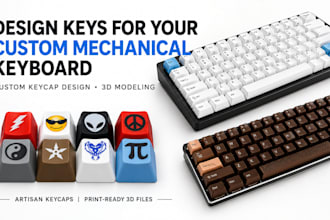 design custom artisan keycap mechanical keyboard cad 3d printable stl model