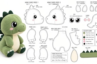 create plush toy sewing patterns and tech packs for stuffed animals
