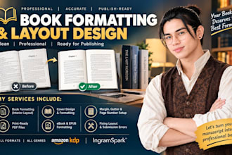 fix errors, edit or format rejected book, modify and resize book cover for KDP