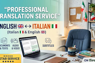 translate from italian to english or vice versa from text, audio, video