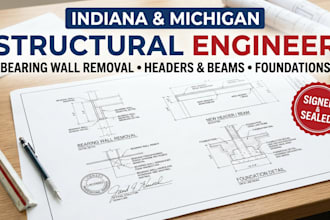 indiana michigan structural engr bearing wall removal header foundation signed a