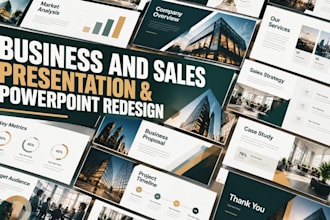 design sales presentation, business proposal, pitch deck and powerpoint redesign