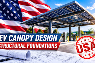 design ev charging canopies and structural foundations
