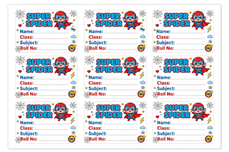 design cute custom notebook labels for school kids