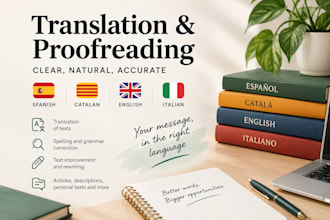 translate, proofread and write texts professionally