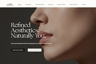 design wix med spa website aesthetic clinic skincare website