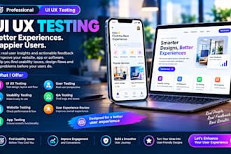do UX testing, website testing, software testing and usability testing