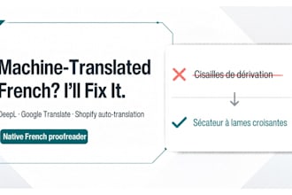 proofread and fix your machine translated french website or store