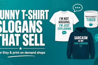 write funny t shirt slogans and merch ideas for your print on demand store