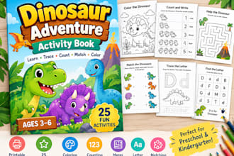 create printable dinosaur activity worksheets for kids