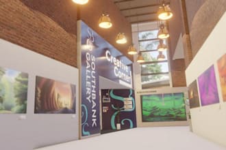 design a professional art, painting, artist, wall decor, creative, gallery logo