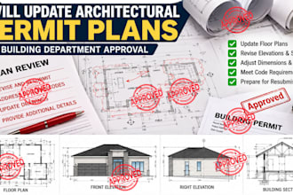 update architectural permit plans for building department approval
