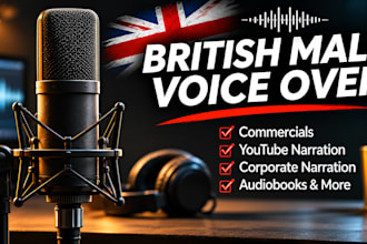 record a professional british male voice over