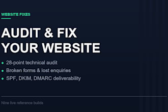 audit and fix broken website forms and email delivery