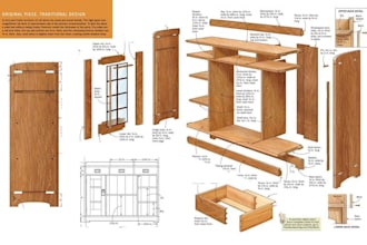 create detailed wooden modular furniture with user manual assembly instruction
