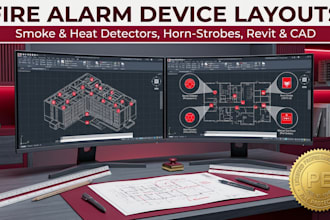 fire alarm detector, sounder and module layouts, heat detector fire alarm revit