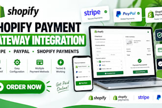 integrate shopify payment gateway, stripe, paypal and other gateways