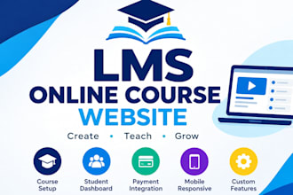 build an lms online course website for elearning and course sales