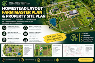 design permaculture homestead layout, farm master plan and property site plan