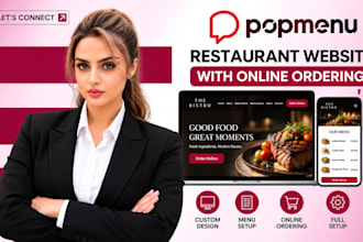 create a popmenu restaurant website with online ordering