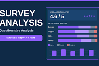 do survey analysis, questionnaire analysis, statistical report