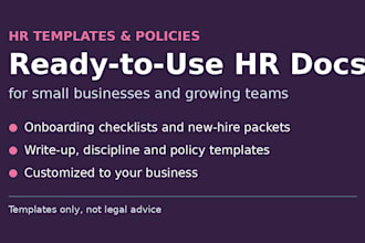 create HR templates, onboarding checklists and policies for your team