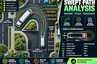 perform swept path analysis using autoturn for site access