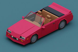 model game ready low poly 3d vehicle car, truck, boat, tank for unity, unreal