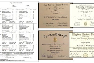design high school college diploma certificate university ged transcript