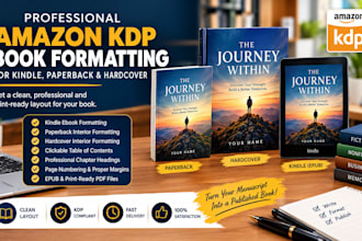 format amazon KDP books for kindle paperback and hardcover
