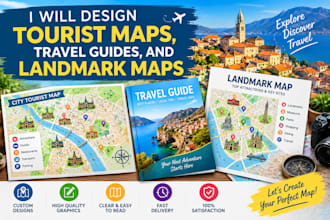 design tourist maps, travel guides, and landmark maps