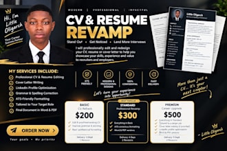 professionally edit, revamp and redesign your CV or resume