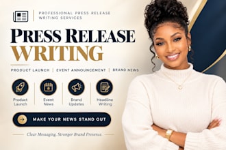 press release writing, product launch, event announcement, brand news, headline