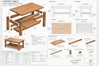 design custom furniture and detailed woodworking drawings