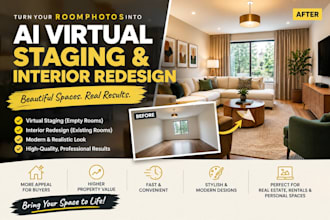 create ai virtual staging and interior redesign from your room photos