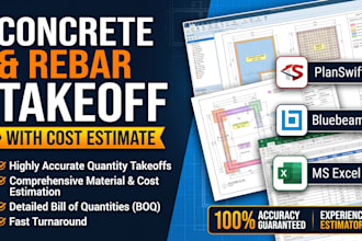 do concrete and rebar takeoff with cost estimate