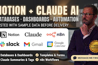 notion database dashboard templates claude ai n8n automation setup