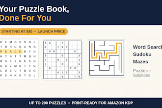 create a KDP puzzle book with word search, sudoku or mazes and solutions
