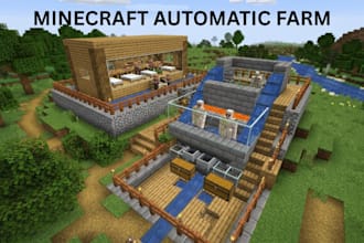 build minecraft automatic farms, iron farms, xp farms java bedrock