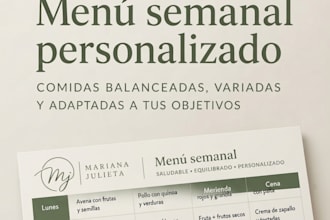create a personalized healthy weekly meal plan