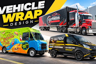 design premium car wraps, van wraps commercial business vehicle food truck wraps
