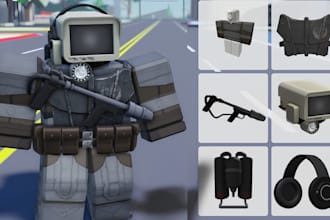 create custom roblox props 3d game assets roblox wearable gfx ugc character