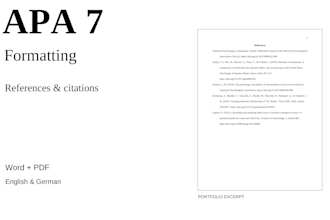format your apa 7 references citations and word document