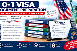 assist with o1 visa document preparation for extraordinary ability applications