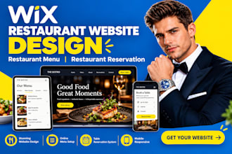 setup wix restaurant website design, restaurant menu, restaurant reservation