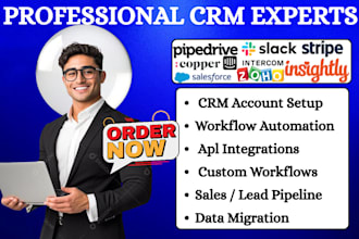automate intercom pipedrive crm stripe slack insightly zoho salesforce copper