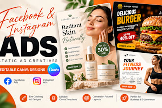 design facebook ad creatives and instagram ads in canva